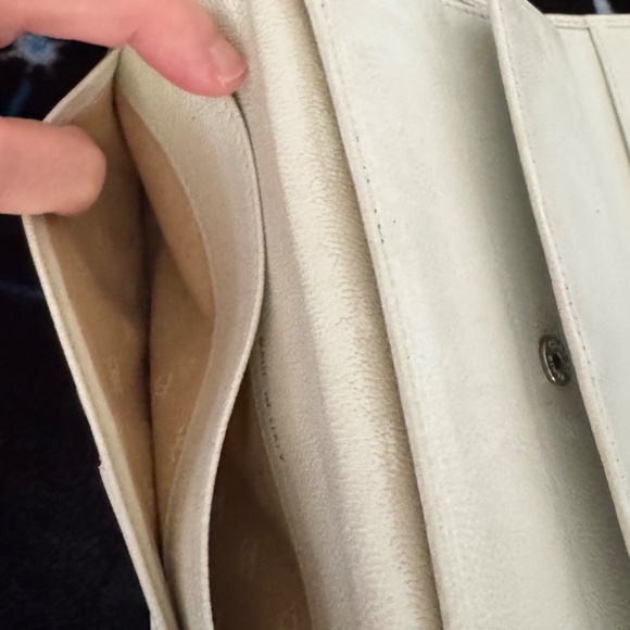 Auth, Chanel Leather off white Long Wallet - Good used condition - Picture 5 of 14